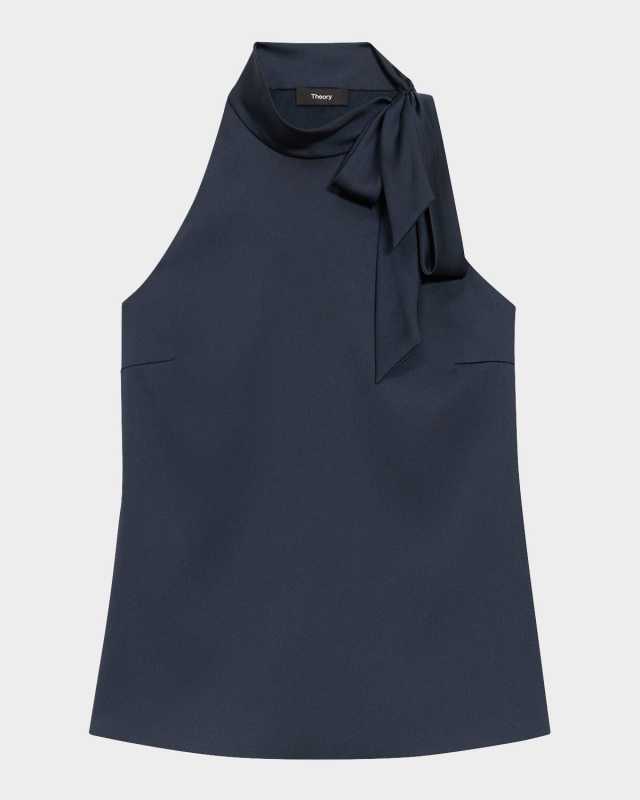 Satin Tie Halter Blous